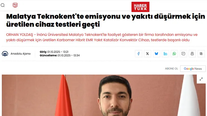 Malatya Teknokent'te Yakıt Tasarrufu ve Emisyon Düşürme Cihazı Başarılı Testler Geçirdi
